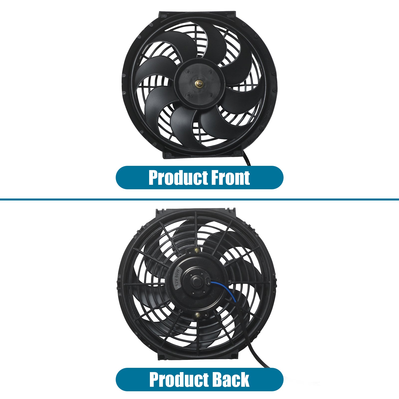10" Universal Electric Radiator Fan 12V 80W with Mount Kit