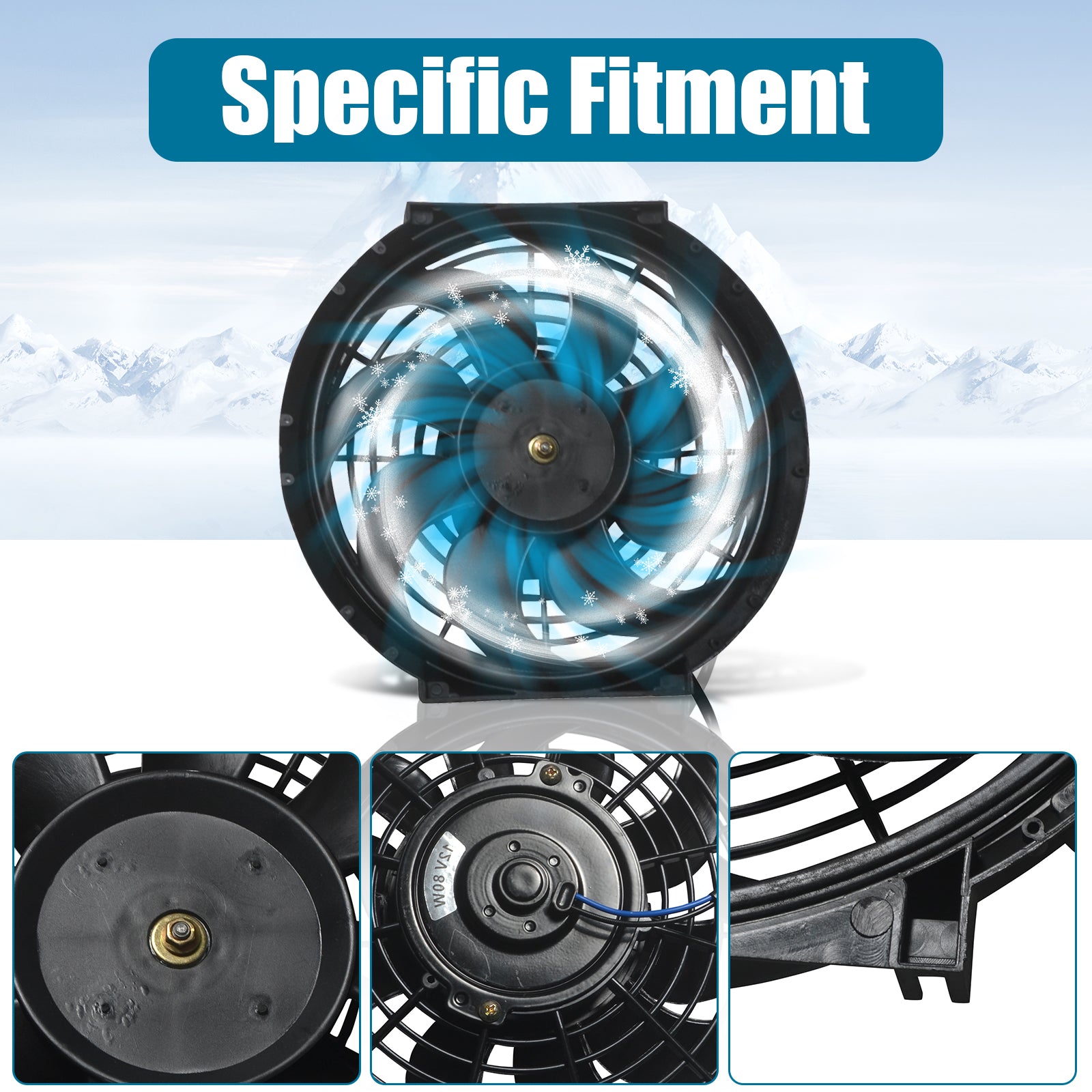 10" Universal Electric Radiator Fan 12V 80W with Mount Kit