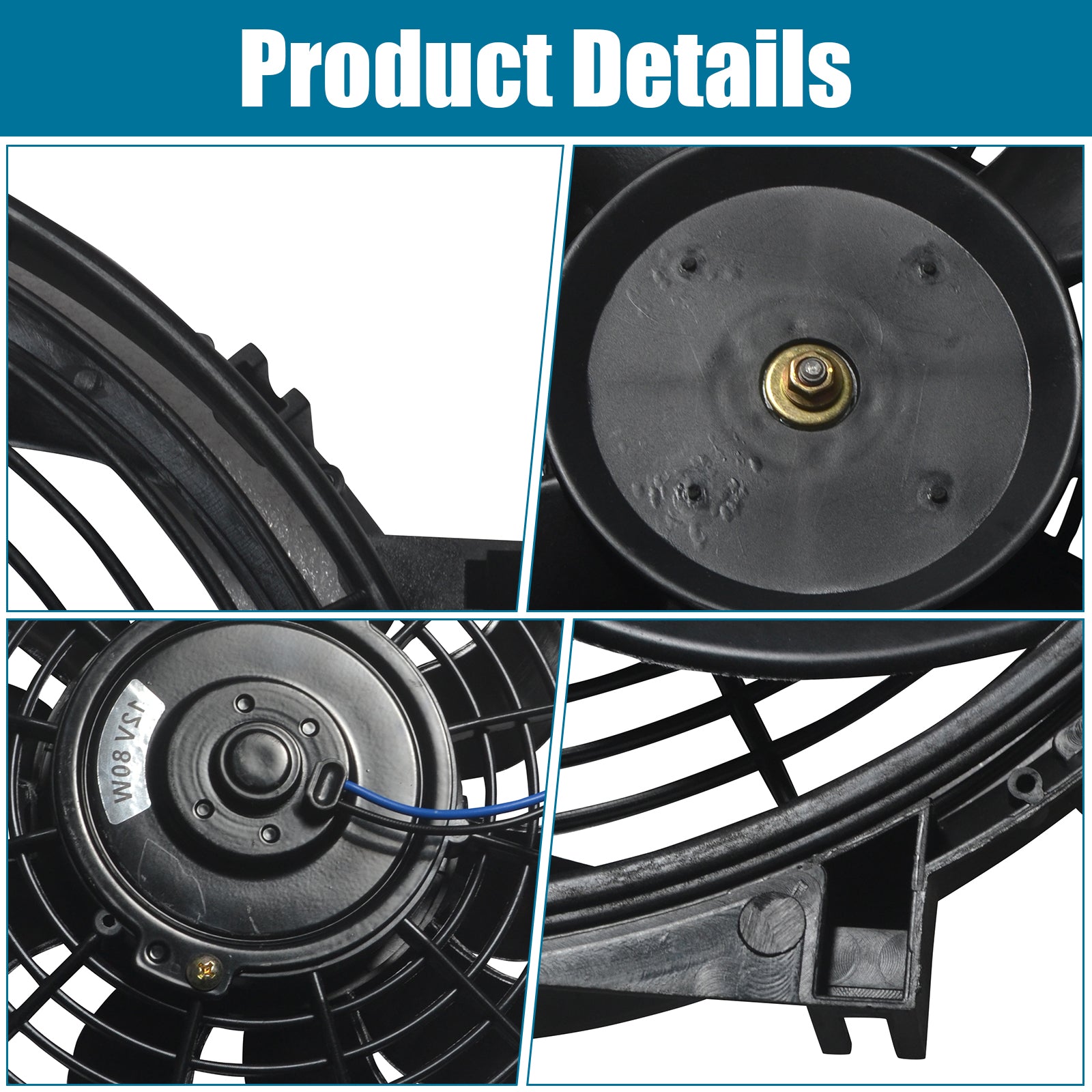 10" Universal Electric Radiator Fan 12V 80W with Mount Kit