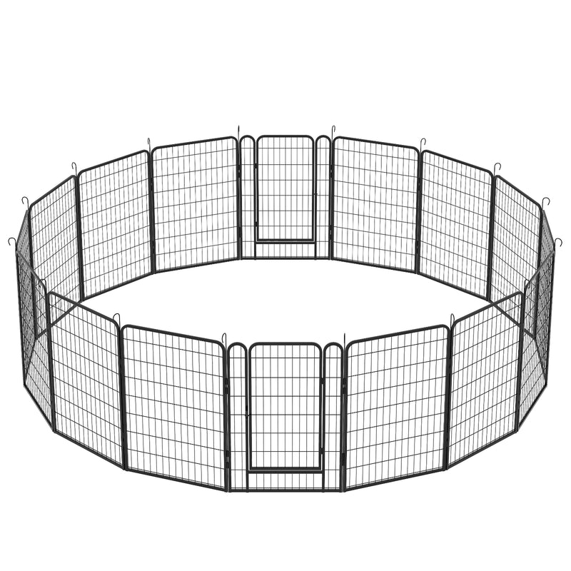 16 Panels Heavy Duty Dog Playpen with Door for Outdoor