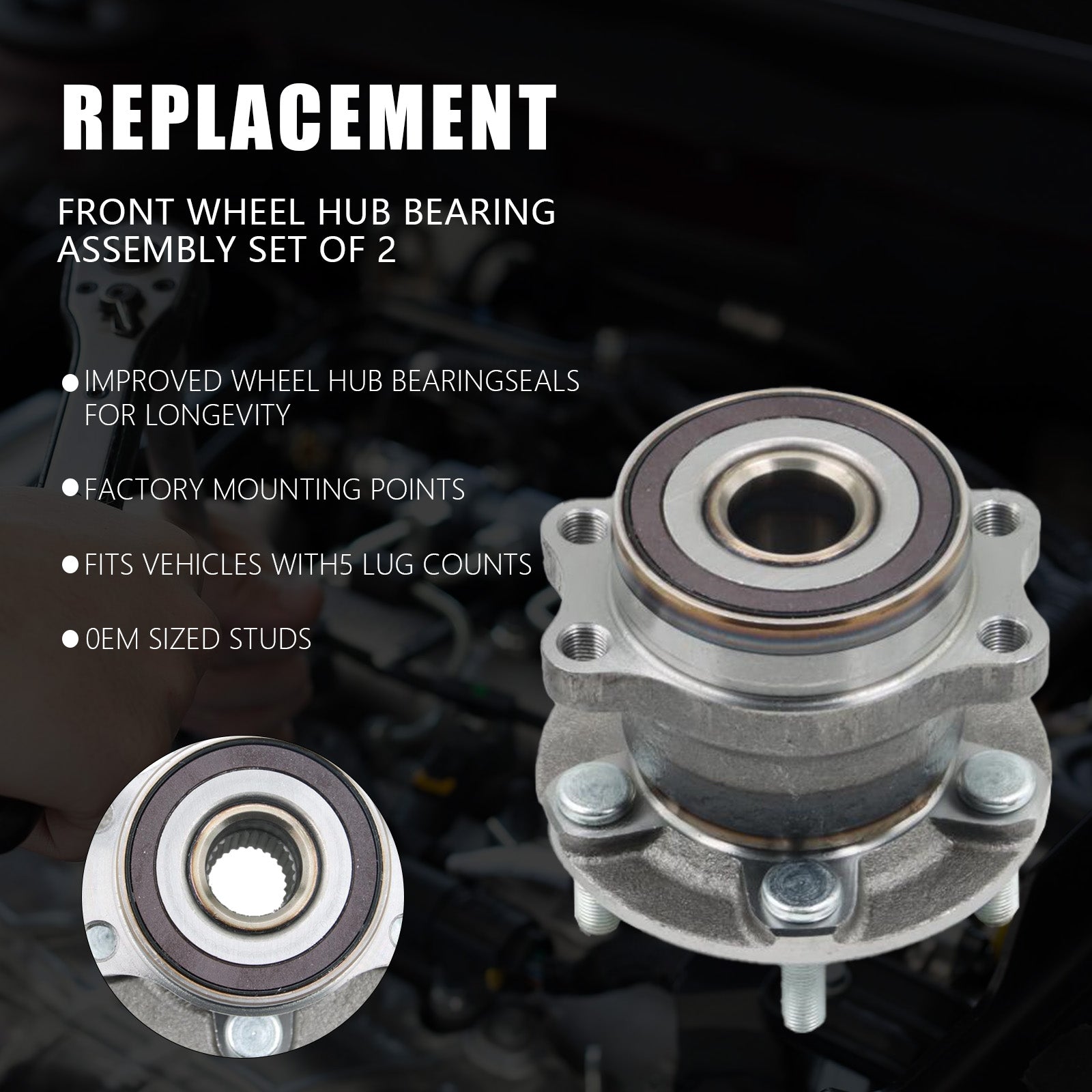 2x Rear Wheel Hub Assembly for Subaru XV 2012-2020