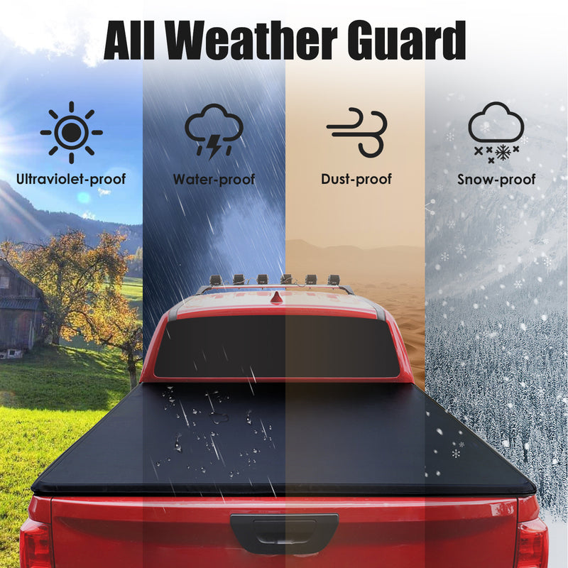 5.5FT Soft Roll Up Tonneau Cover for 2009-2024 Ford F150 Bed