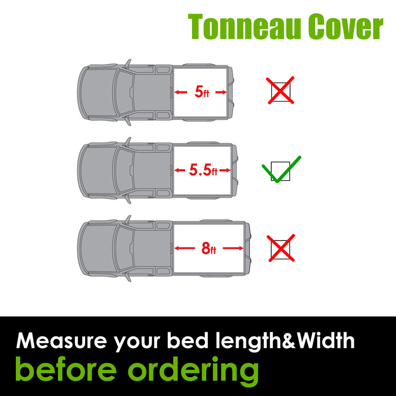 5.5FT Soft Roll Up Tonneau Cover for 2009-2024 Ford F150 Bed