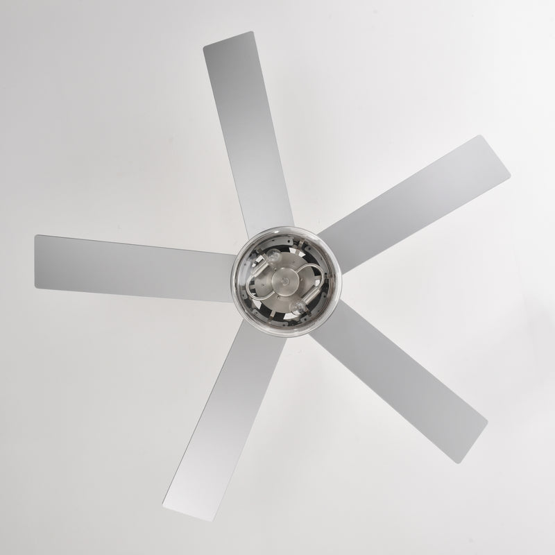52" Ceiling Fan with Light & Crystal Shade, Nickel