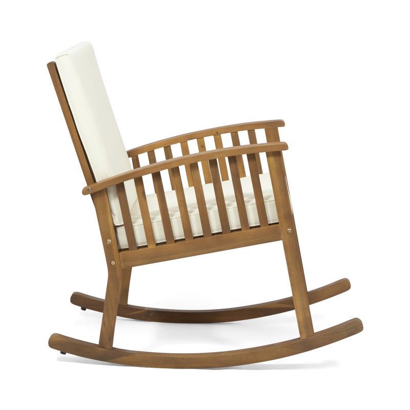 Acacia Wood Rocking Chair for Outdoor Relaxation