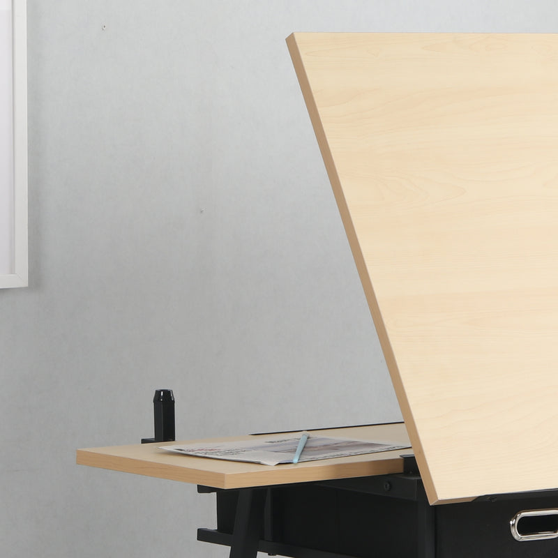 Adjustable Wood Drawing Desk with Storage & Stool