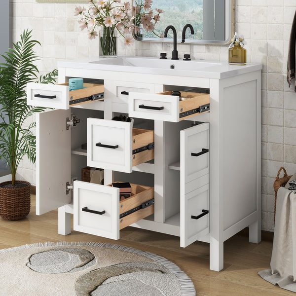 36" Bathroom Vanity with Sink & Storage Drawers