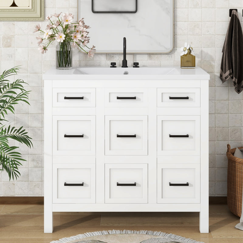 36" Bathroom Vanity with Sink & Storage Drawers