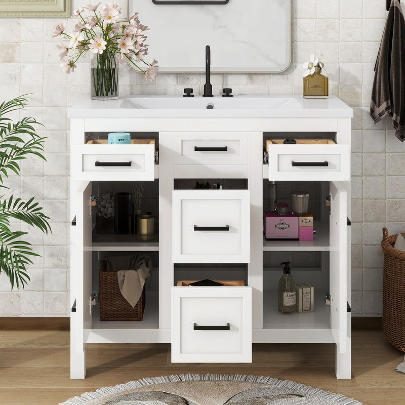 36" Bathroom Vanity with Sink & Storage Drawers