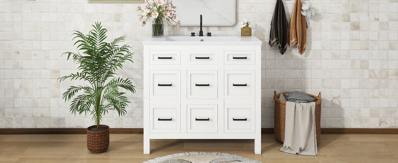 36" Bathroom Vanity with Sink & Storage Drawers