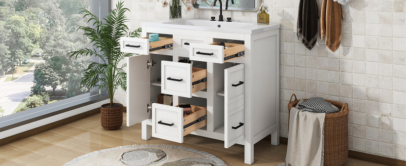 36" Bathroom Vanity with Sink & Storage Drawers