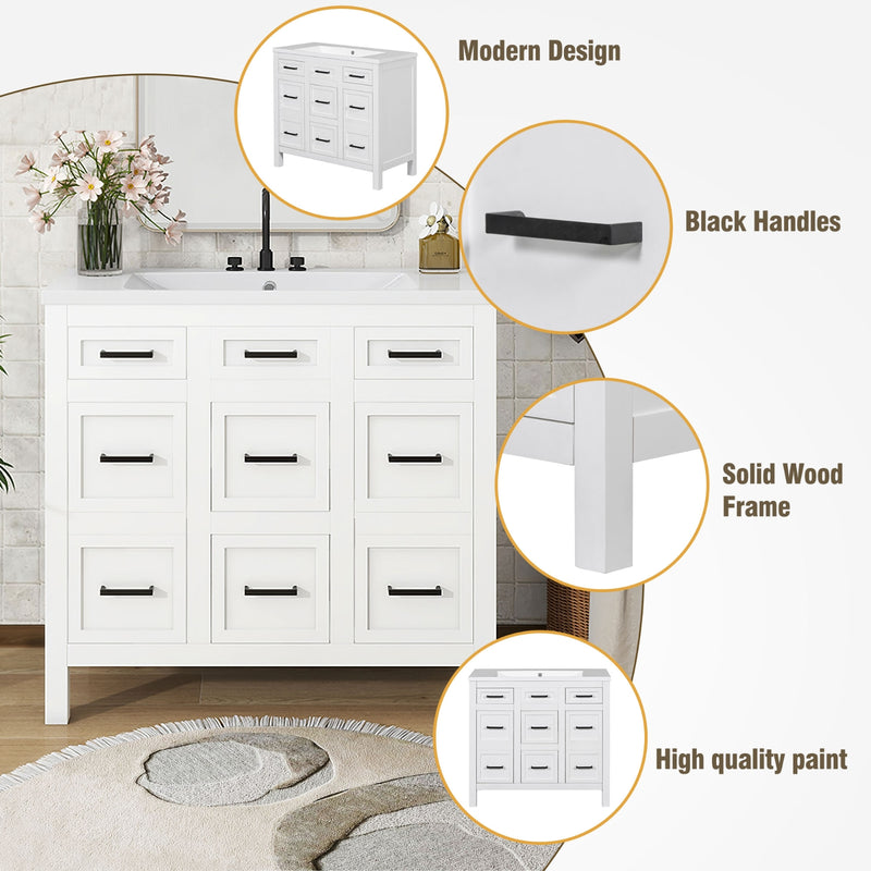 36" Bathroom Vanity with Sink & Storage Drawers