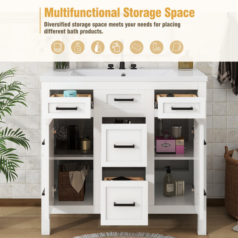 36" Bathroom Vanity with Sink & Storage Drawers