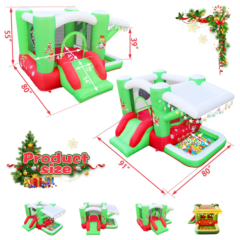 Christmas Inflatable Bounce House with Slide