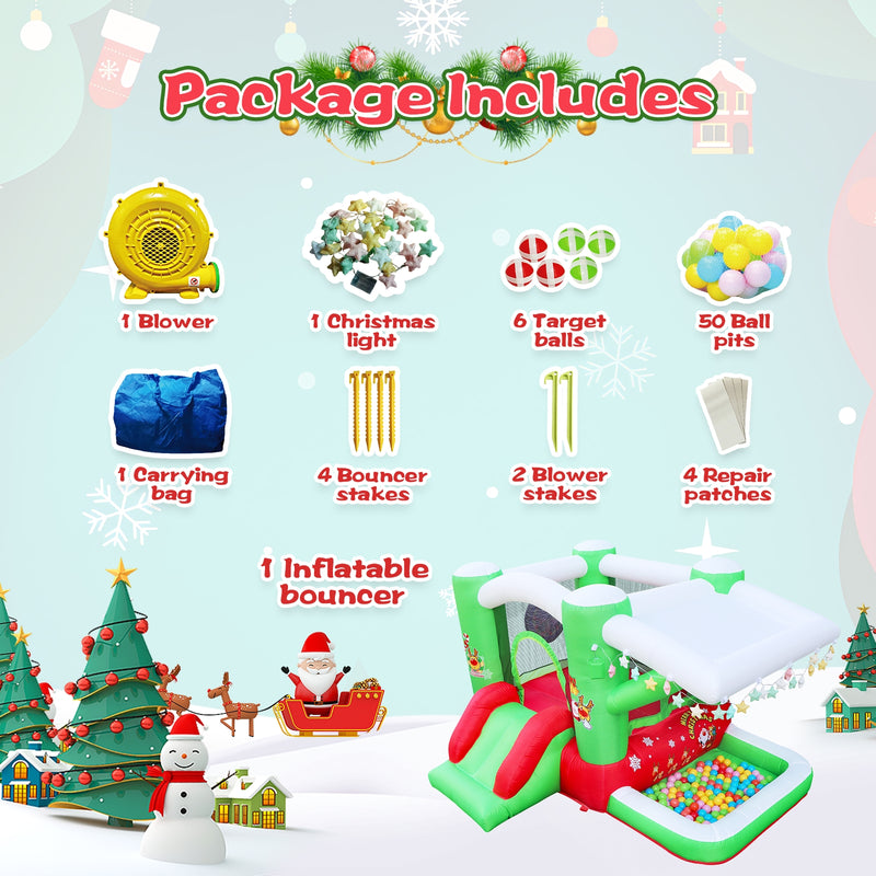 Christmas Inflatable Bounce House with Slide