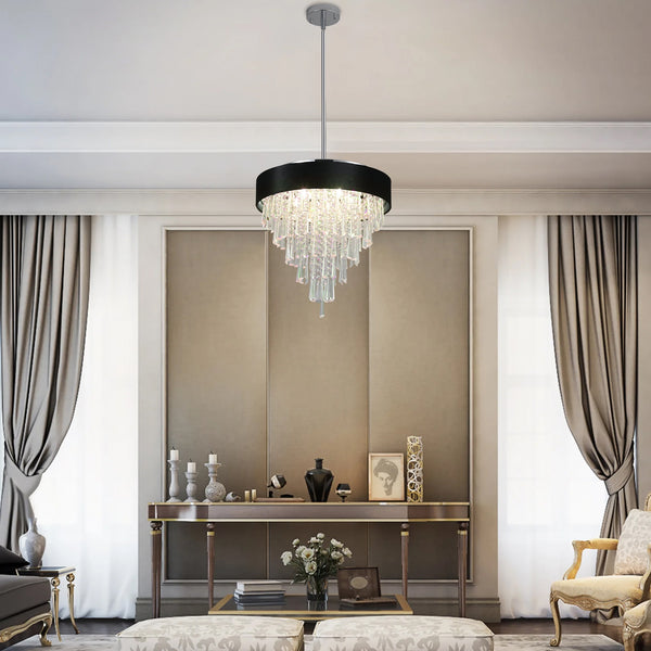 Modern Crystal Chandelier Round Crystal Lamp for Living Room