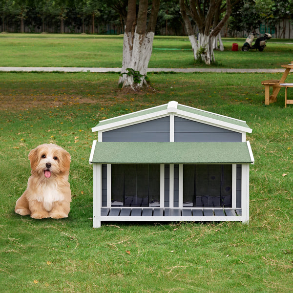 Waterproof Wooden Outdoor Dog House with Porch