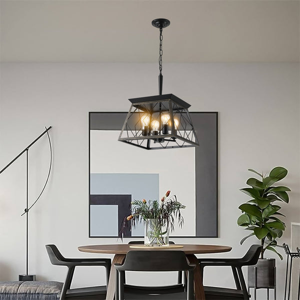 Farmhouse 4-Light Vintage Chandelier for Kitchen & Dining Room
