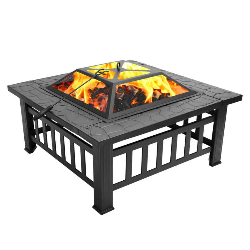 32in Square Fire Pit Table for Backyard & Patio