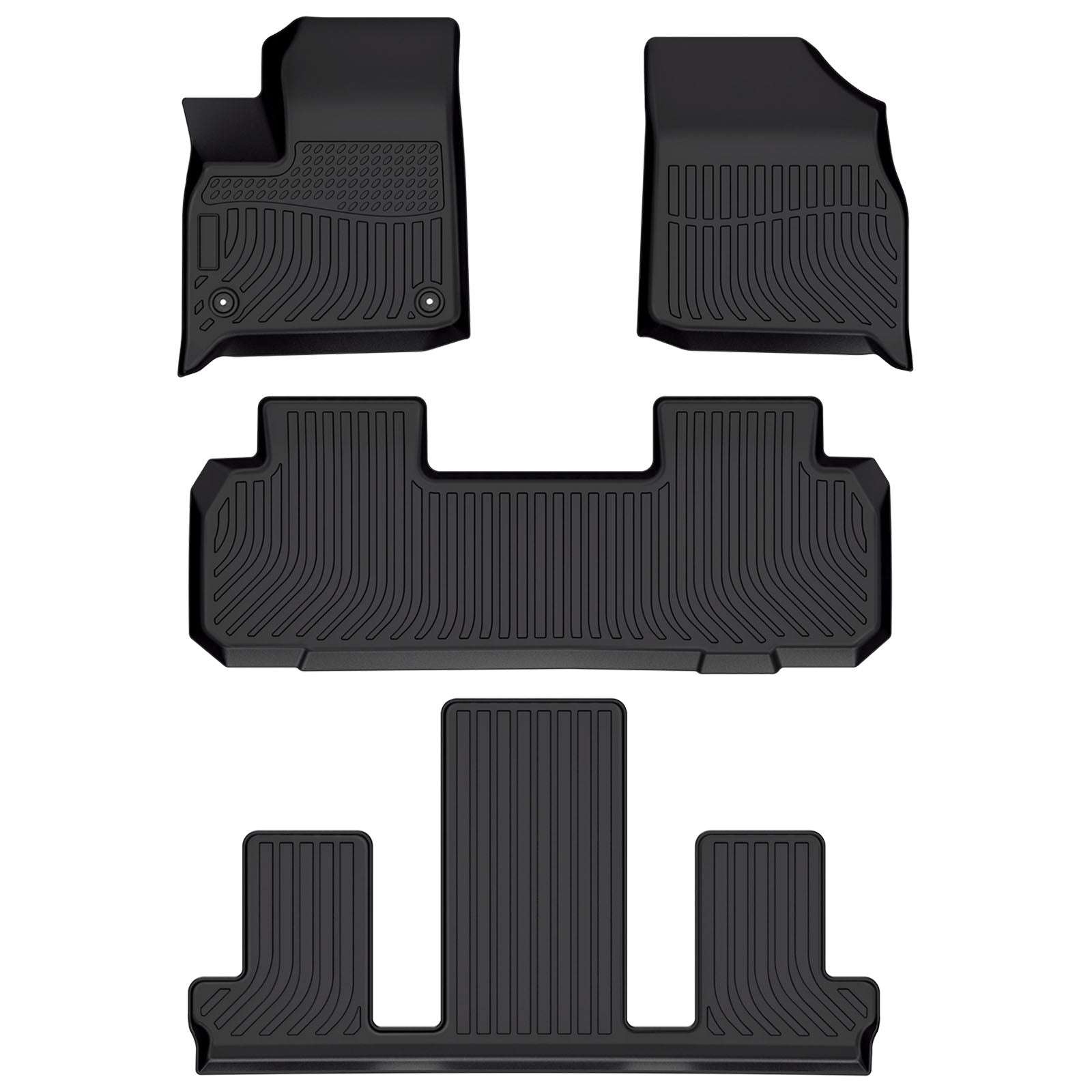 Fits 18-24 Chevy Traverse 7-Seat 3D Floor Mats All Weather Heavy Duty TPE Carpet