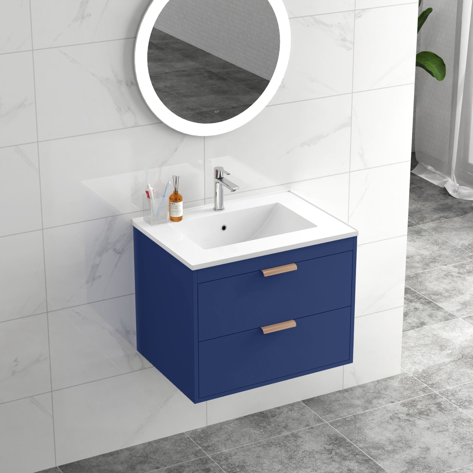 24" Floating Bathroom Vanity with Sink & Soft Close Doors