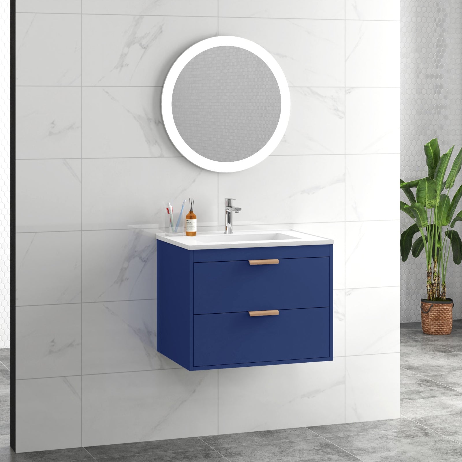 24" Floating Bathroom Vanity with Sink & Soft Close Doors