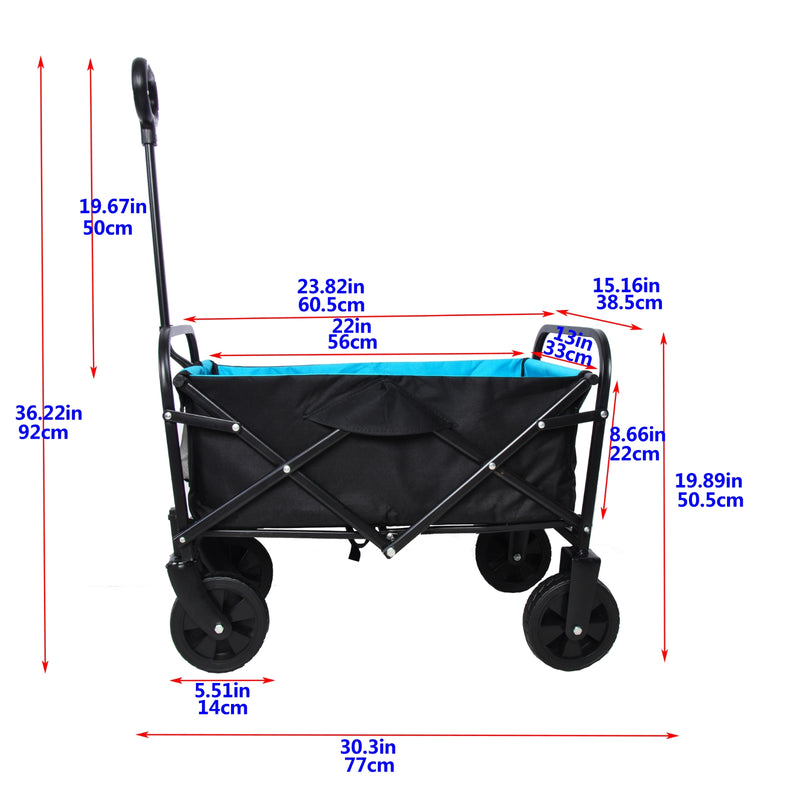 Folding Wagon Cart for Garden, Shopping & Beach Use