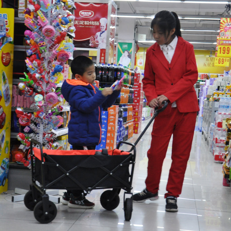 Folding Wagon Cart for Garden, Shopping & Beach Use