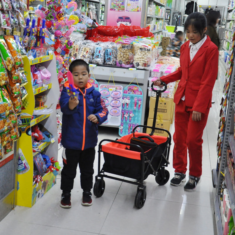 Folding Wagon Cart for Garden, Shopping & Beach Use