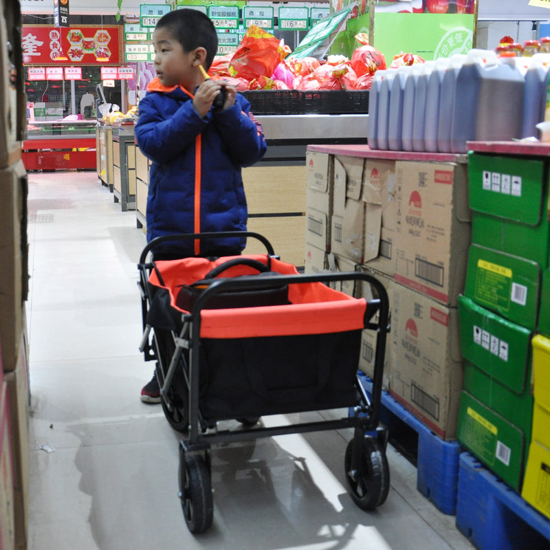 Folding Wagon Cart for Garden, Shopping & Beach Use