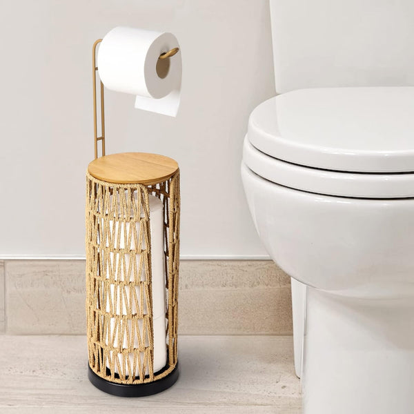 Freestanding Toilet Paper Holder with Storage for Bathroom