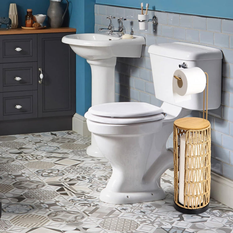 Freestanding Toilet Paper Holder with Storage for Bathroom