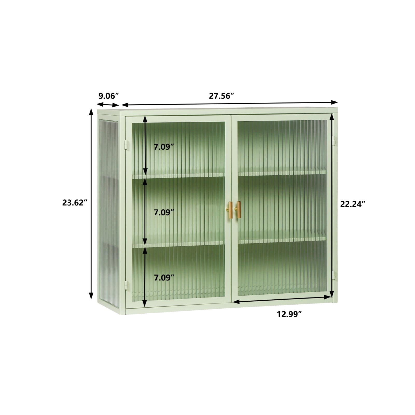 27.5" Modern Wall Cabinet with Glass Doors & Storage