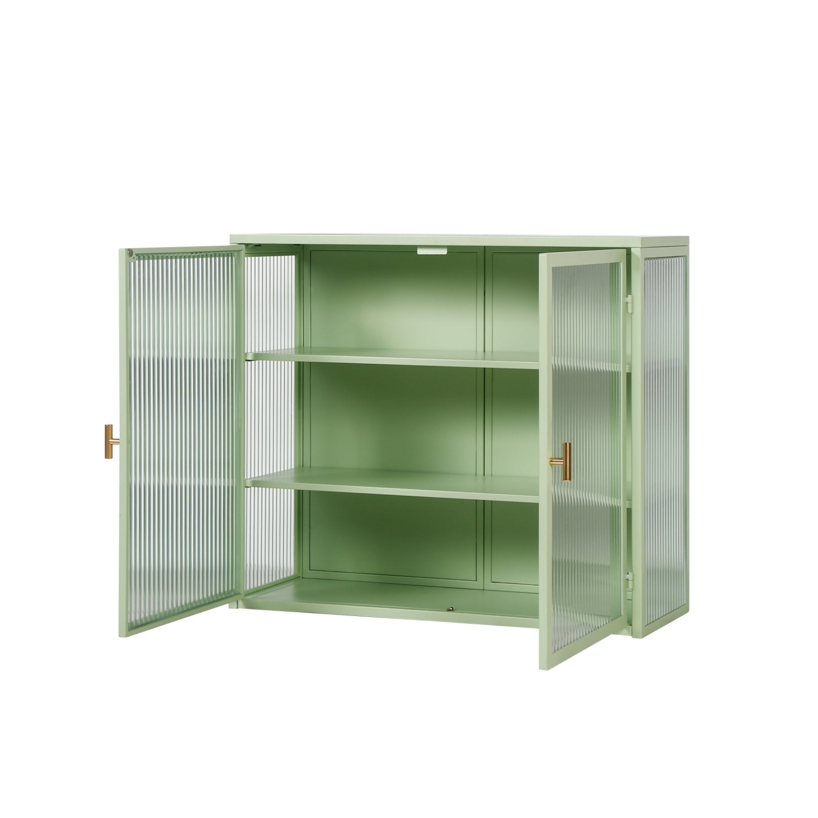 27.5" Modern Wall Cabinet with Glass Doors & Storage