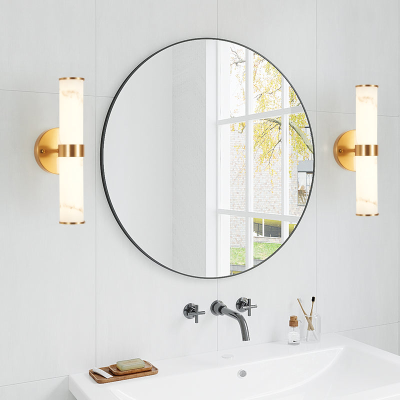 Golden Resin Wall Sconce Set of 2, Modern Vertical Light Fixture