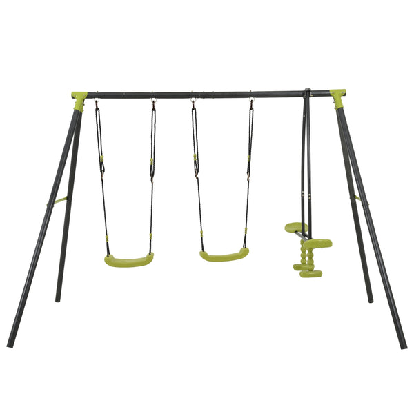 Triple Kids Swing Set – 440lbs Outdoor Playground Fun