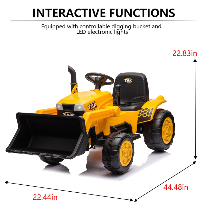 12V Kids Ride-On Excavator - Electric Excavator Toy