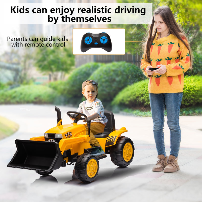 12V Kids Ride-On Excavator - Electric Excavator Toy