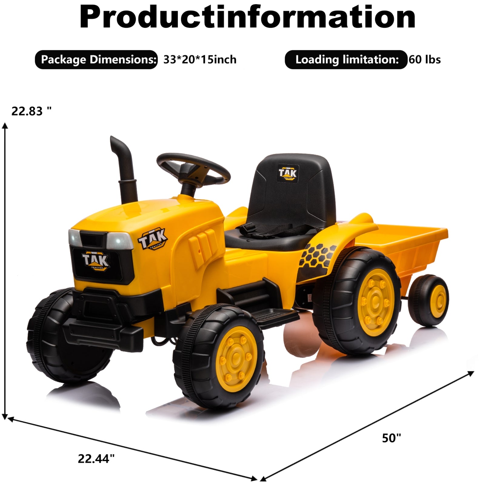 12V Kids Ride-On Tractor - Electric Excavator Toy