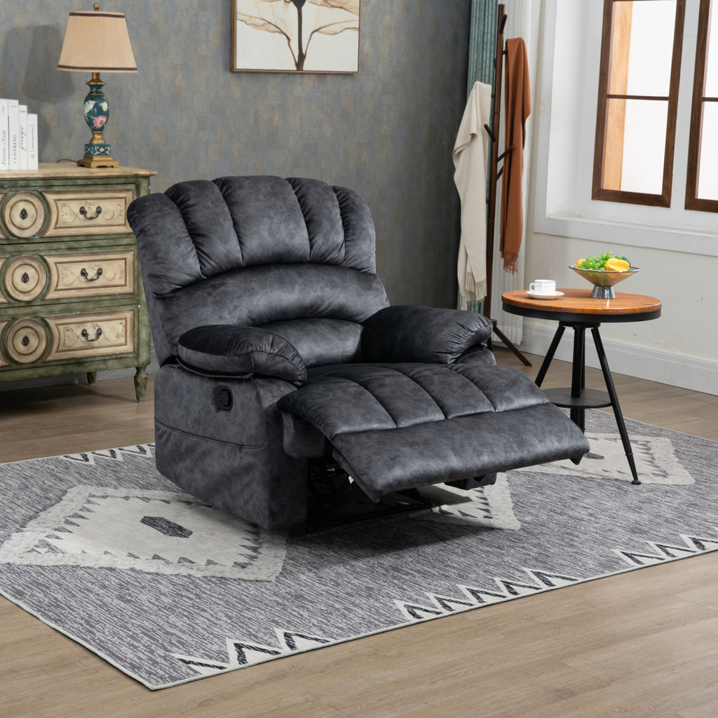 Large Fabric Recliner Chair for Living Room, Gray