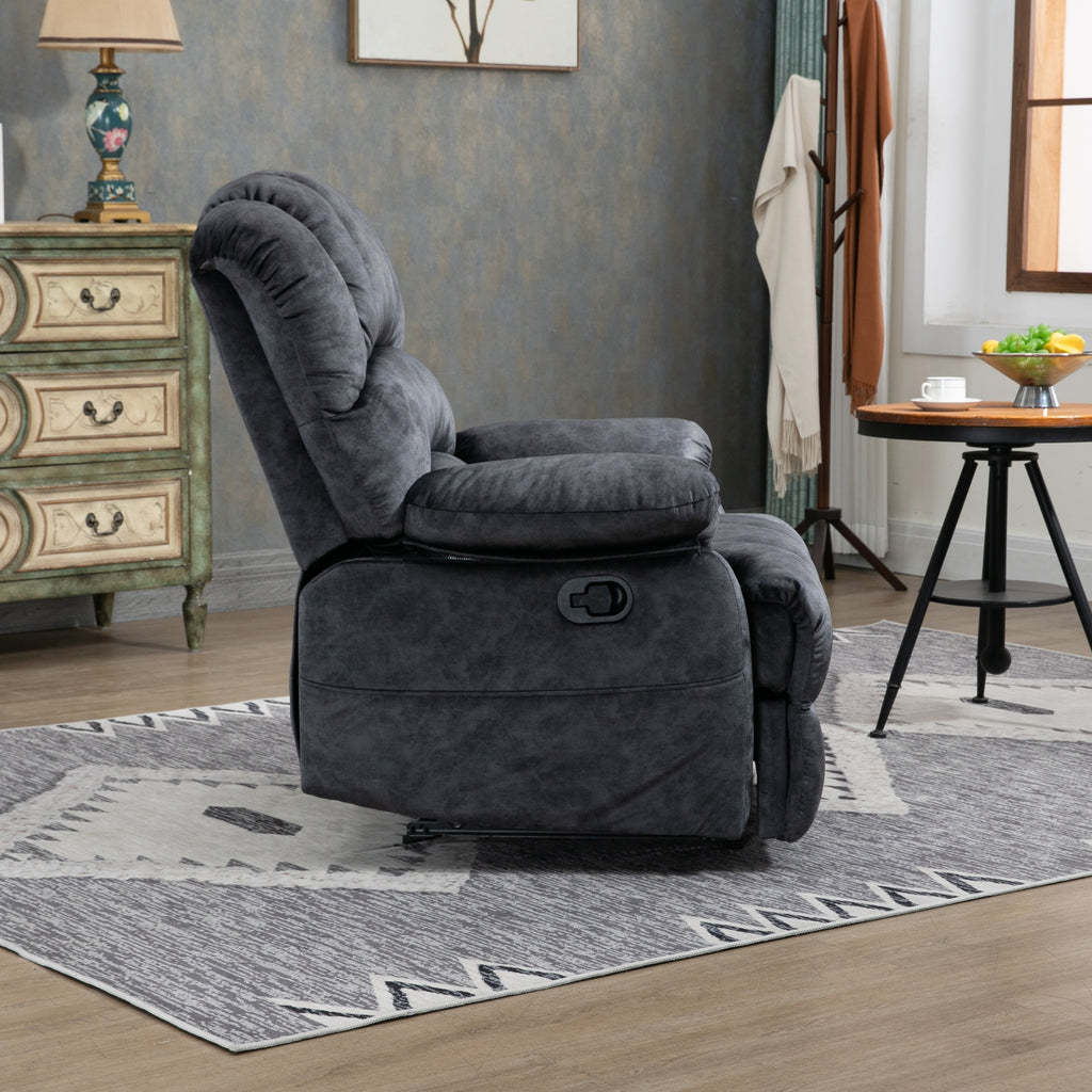 Large Fabric Recliner Chair for Living Room, Gray