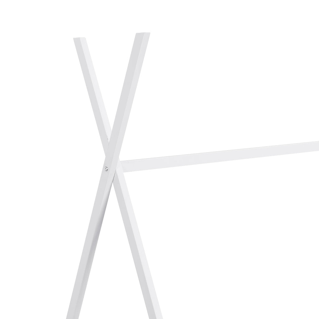 White Metal Twin House Bed Frame with Triangle Design