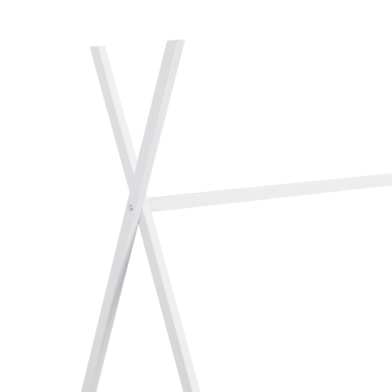 White Metal Twin House Bed Frame with Triangle Design