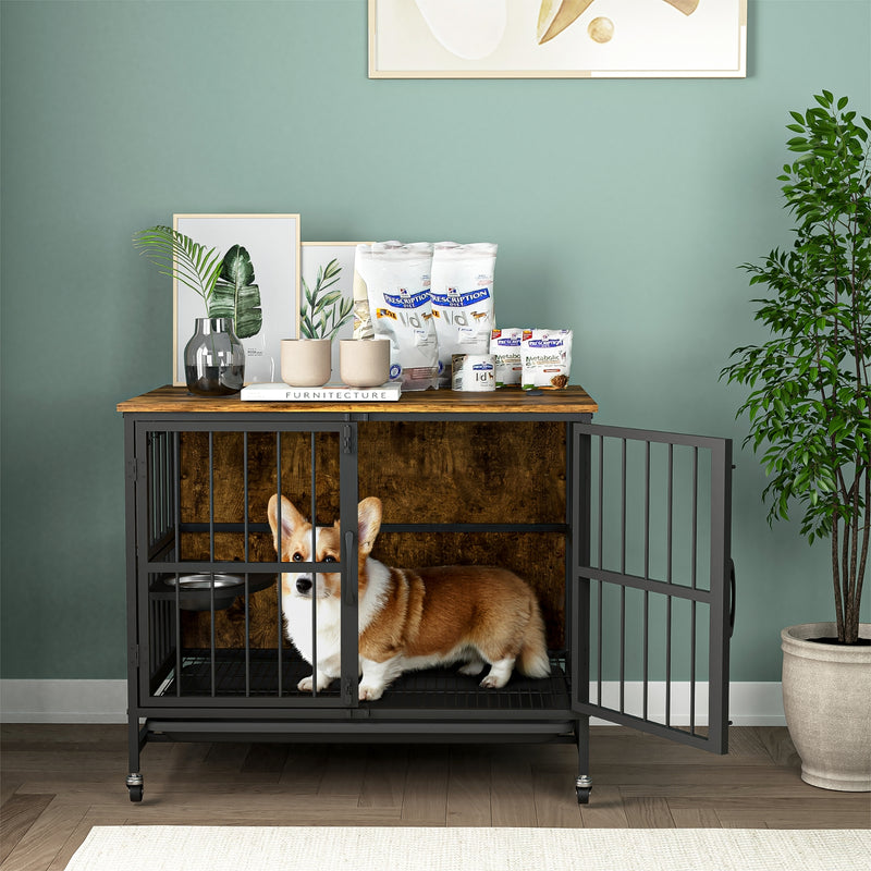 Modern Dog Crate Furniture for Large Dogs with Removable Tray