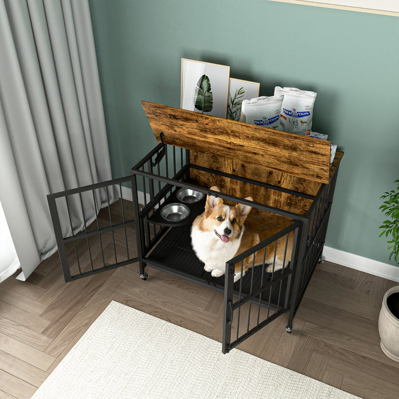 Modern Dog Crate Furniture for Large Dogs with Removable Tray