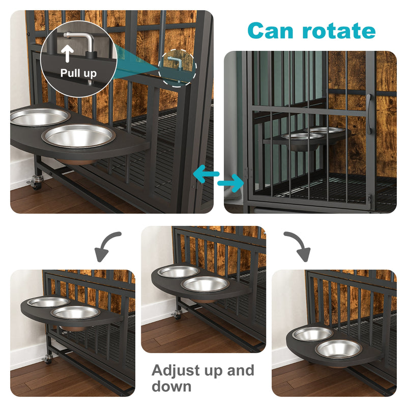 Modern Dog Crate Furniture for Large Dogs with Removable Tray