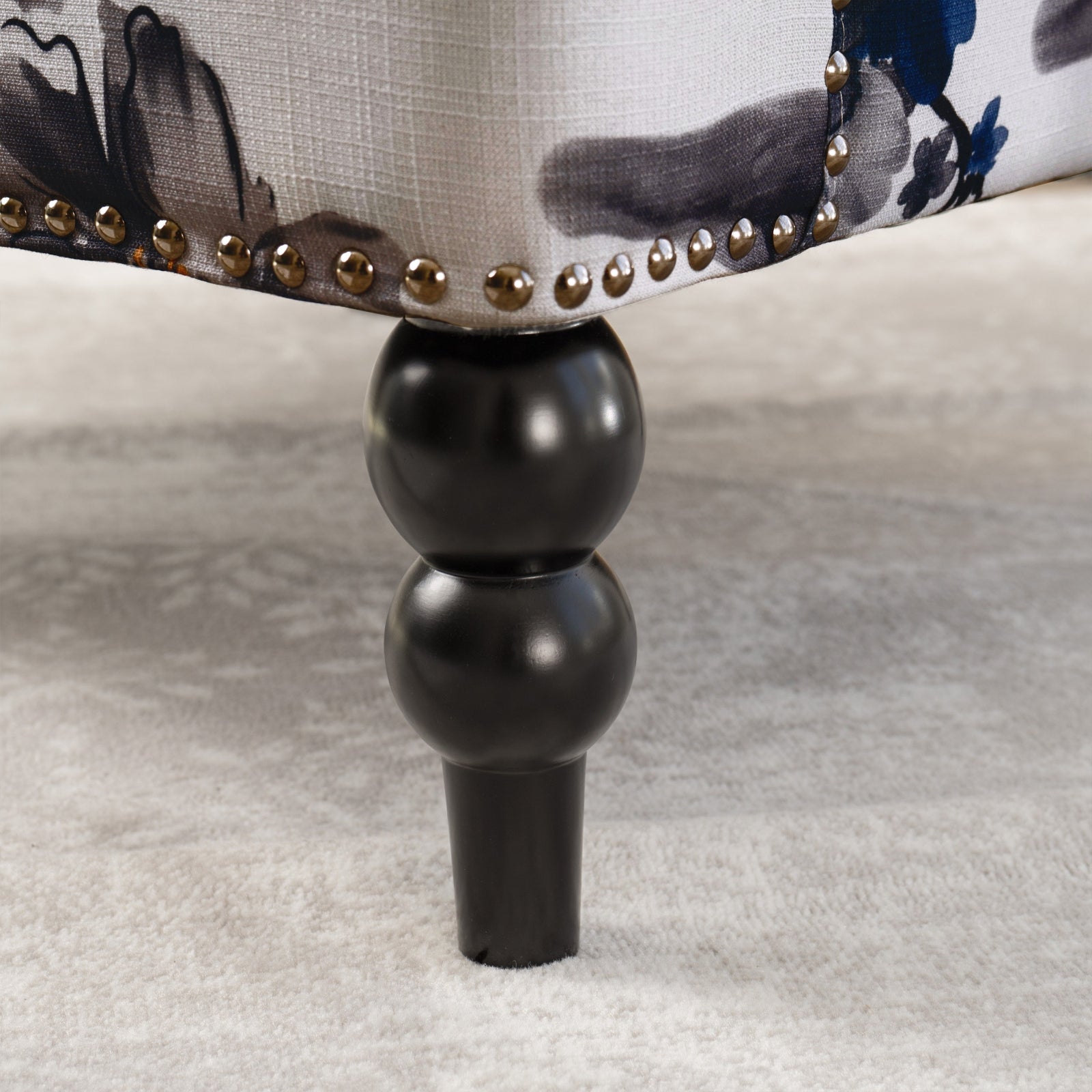 Modern Multicolor Upholstered Club Chair with Wood Legs