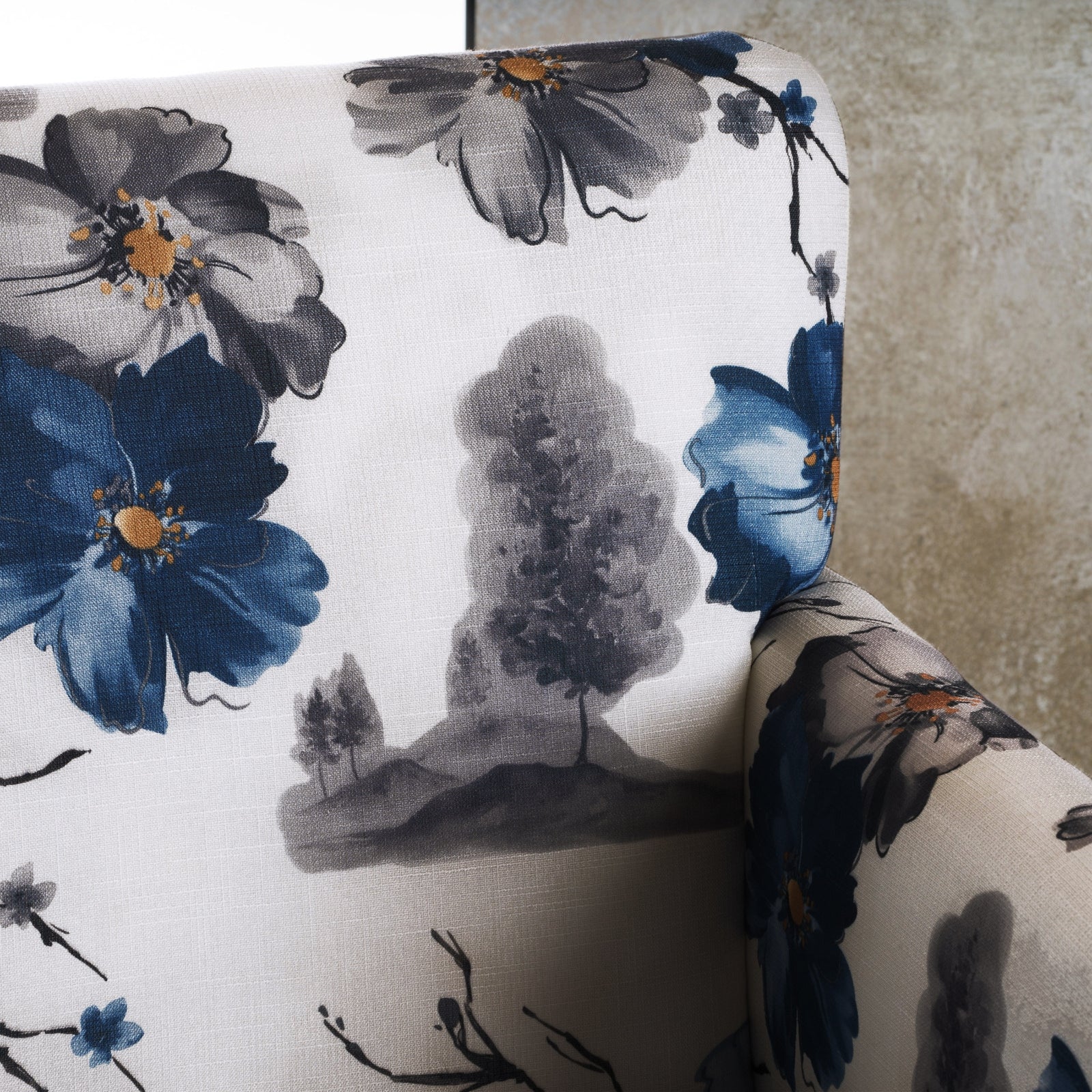 Modern Multicolor Upholstered Club Chair with Wood Legs