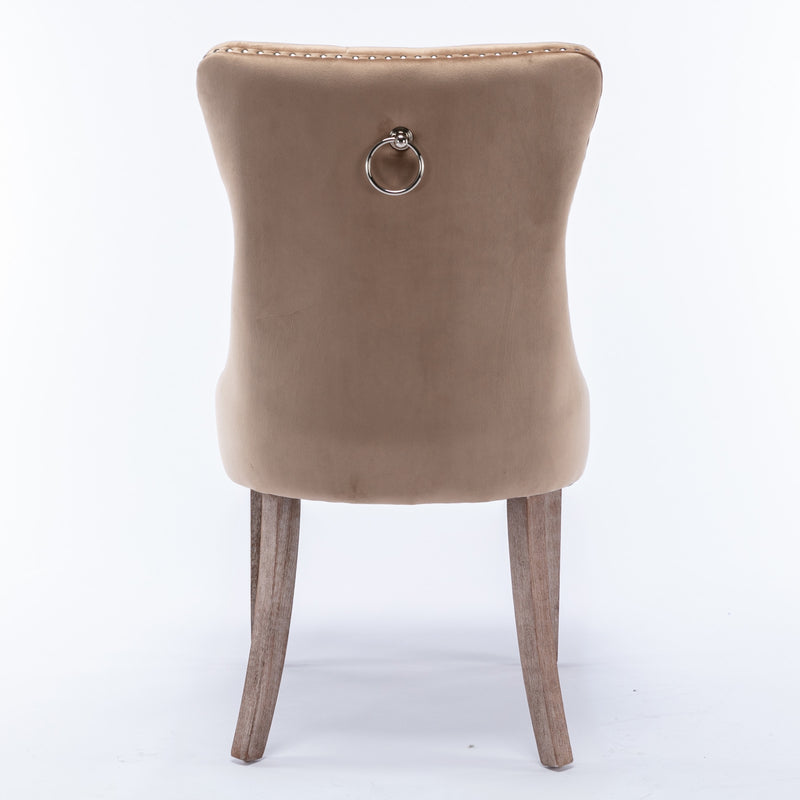 Modern Tufted Velvet Dining Chair, Solid Wood Frame