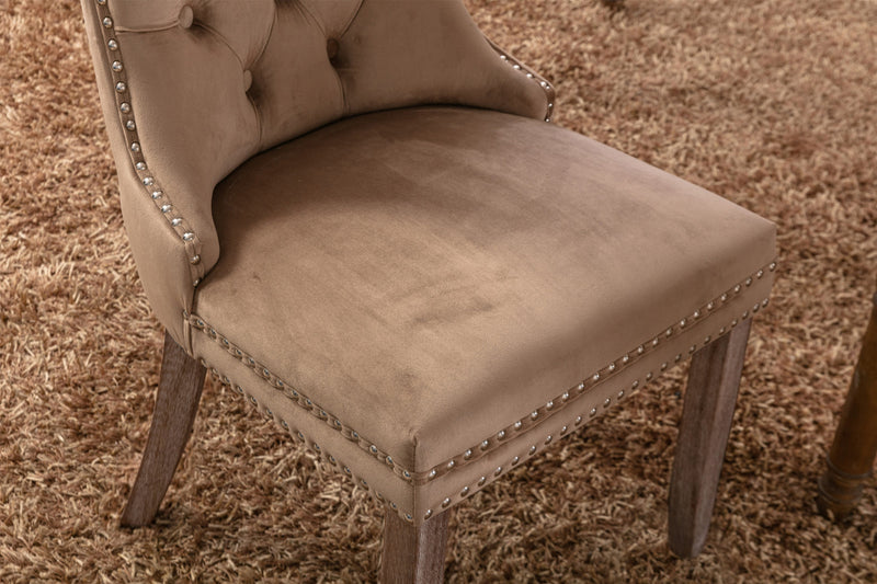 Modern Tufted Velvet Dining Chair, Solid Wood Frame